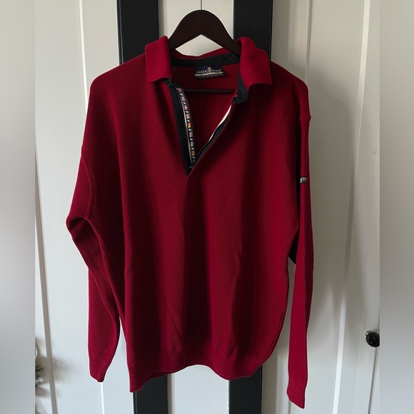 Green Coast Men’s Large Yachting Half Zip Sweater - Picture 2 of 7